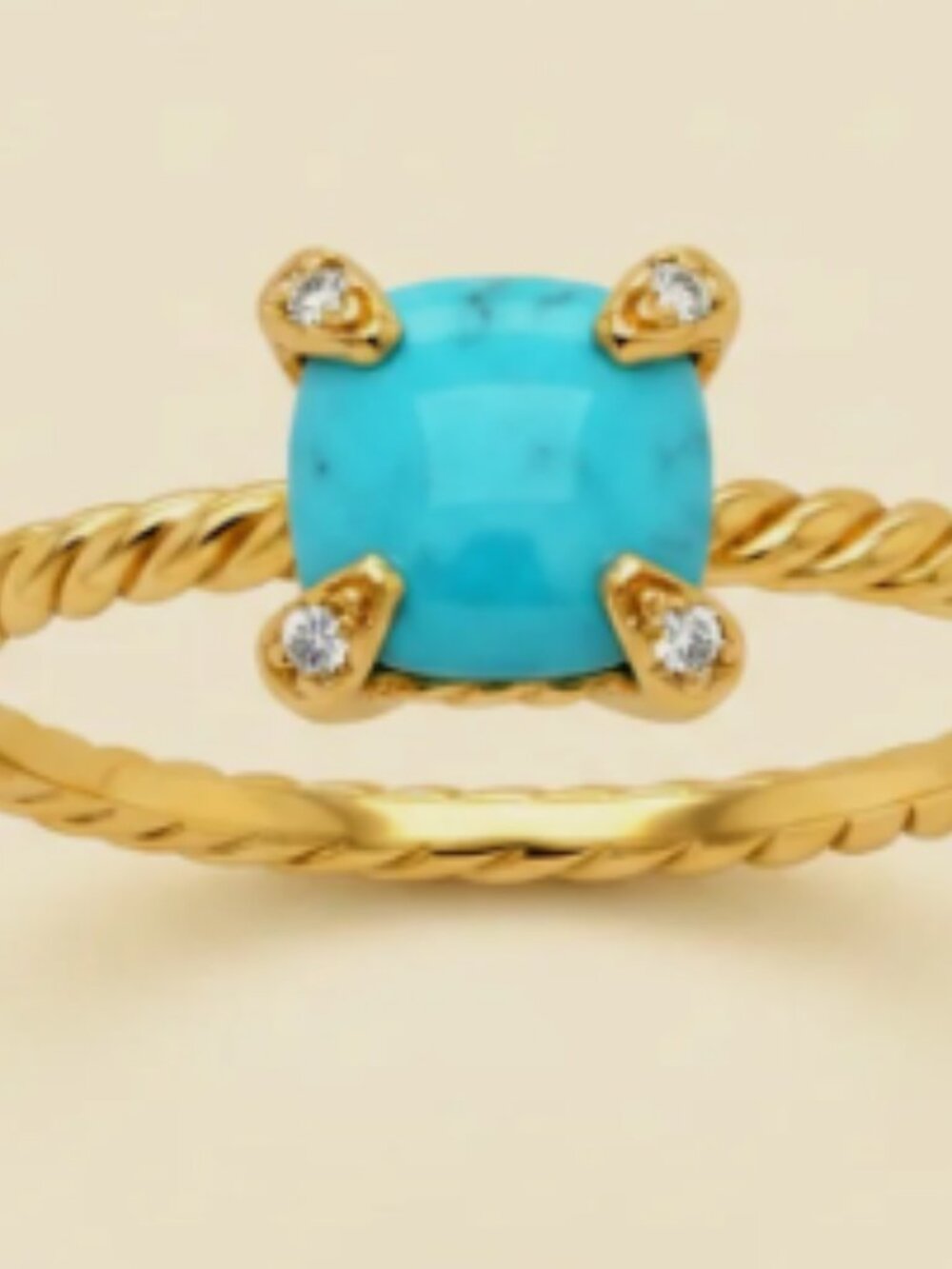 18K David YURMAN Turquoise Ring in Yellow Gold Gorgeous - Picture 6 of 6